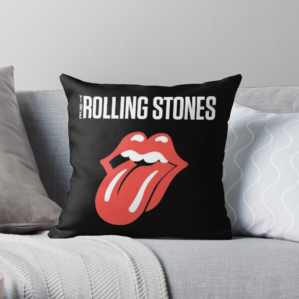 Sequin Lips Rock n' Roll The Rolling Stones Linen Cotton throw Pillow Cover