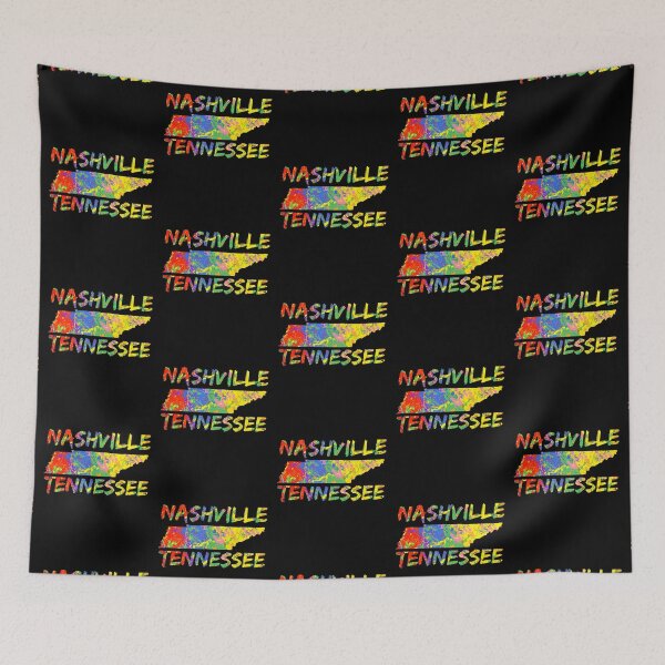 Item preview, Nashville Tennessee Colorful Paint State Outline Nashville designed and sold by Tonzodan.