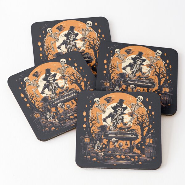 Item preview, Eerie Halloween Street Scene with Dancing Skeleton and Skull 7 designed and sold by eyestetix.
