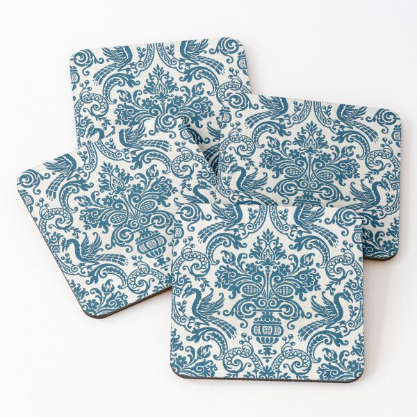 Item preview, Watercolor Blue & White Floral Vintage Pattern designed and sold by CatyArte.