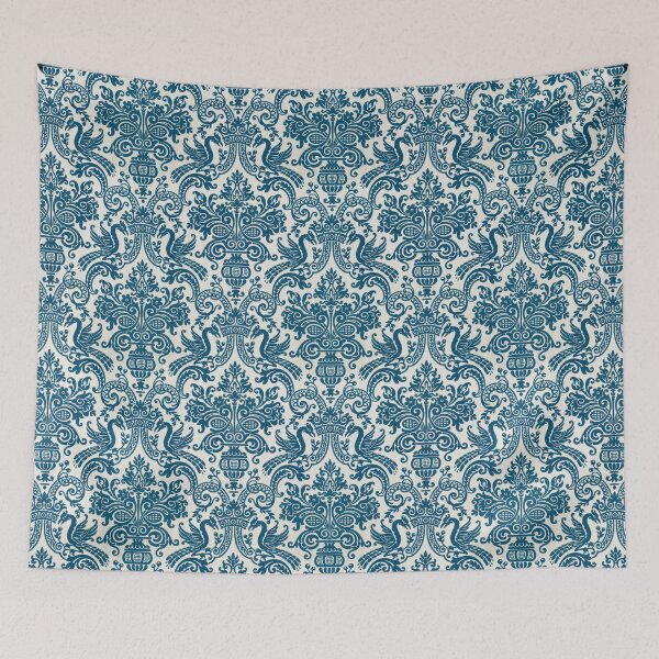 Item preview, Watercolor Blue & White Floral Vintage Pattern designed and sold by CatyArte.