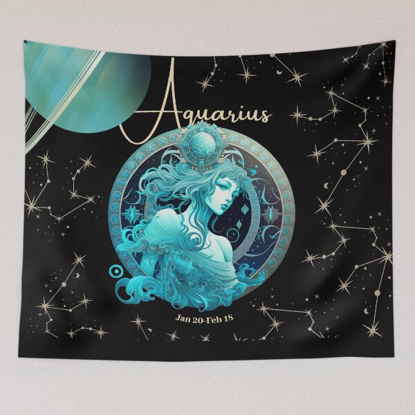 Item preview, Aquarius Zodiac Sign with its Ruling Planet Uranus designed and sold by ieluxury.