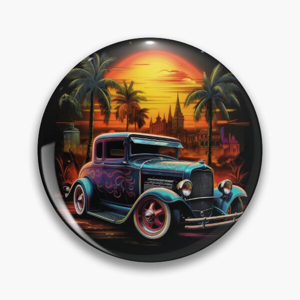 Item preview, Futuristic Cyberpunk Hot Rods in Dystopian Sunset designed and sold by eyestetix.