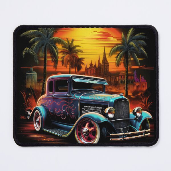 Item preview, Futuristic Cyberpunk Hot Rods in Dystopian Sunset designed and sold by eyestetix.