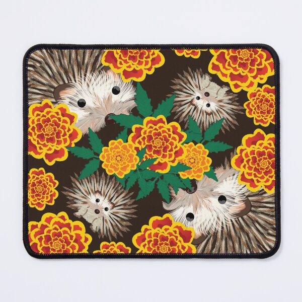 Item preview, Hedgehogs and Marigolds Scorched Blk-Br designed and sold by simplymslori.
