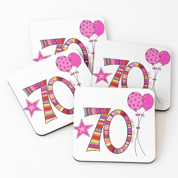 Item preview, Happy 70th Birthday. Birthday balloons.  designed and sold by zanydoodles.