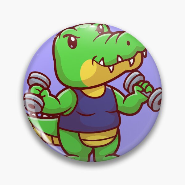 Item preview, Cute Crocodile Lifting Dumbbell Cartoon Vector Icon designed and sold by hjian8219.