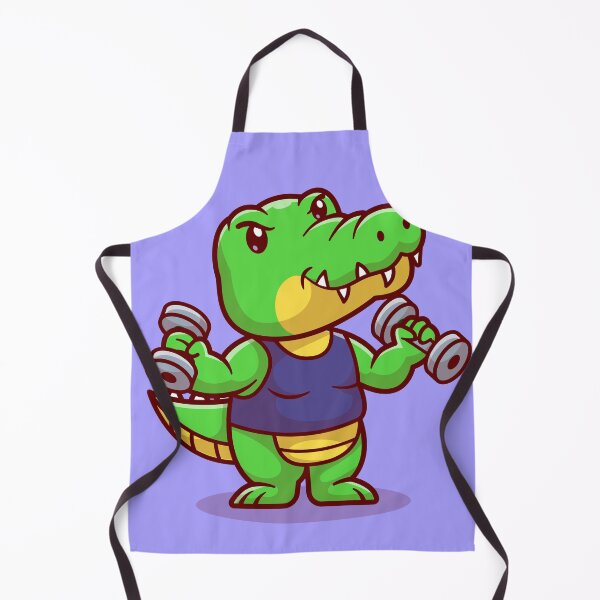 Item preview, Cute Crocodile Lifting Dumbbell Cartoon Vector Icon designed and sold by hjian8219.