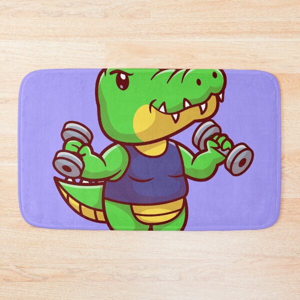 Item preview, Cute Crocodile Lifting Dumbbell Cartoon Vector Icon designed and sold by hjian8219.