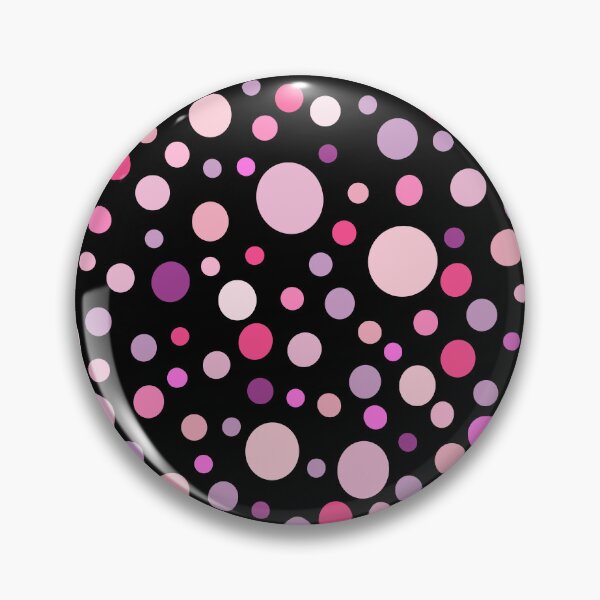 Aperçu de l'œuvre Points roses et violets sur motif de fond noir créée et vendue par zanydoodles.
