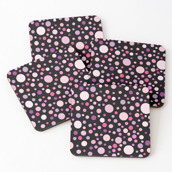 Item preview, Pink and Purple Dots on Black Background Pattern designed and sold by zanydoodles.