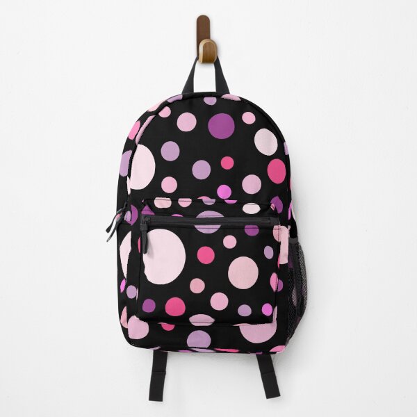 Item preview, Pink and Purple Dots on Black Background Pattern designed and sold by zanydoodles.