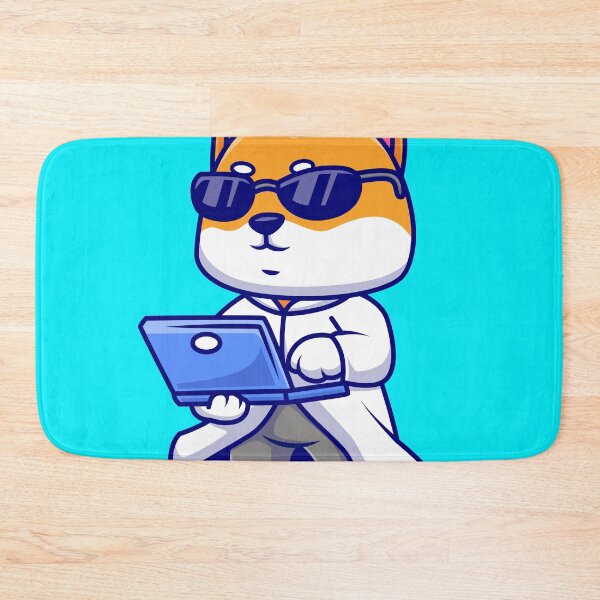 Item preview, Cute Shiba Inu Dog Professor with Laptop Cartoon designed and sold by hjian8219.