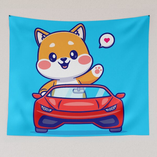 Item preview, Cute Shiba Inu Dog Driving Car Cartoon designed and sold by hjian8219.