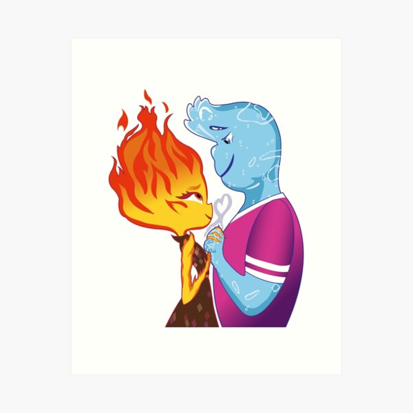 Elemental Ember And Wade Synthwave Summer Floral Pixar Elemental