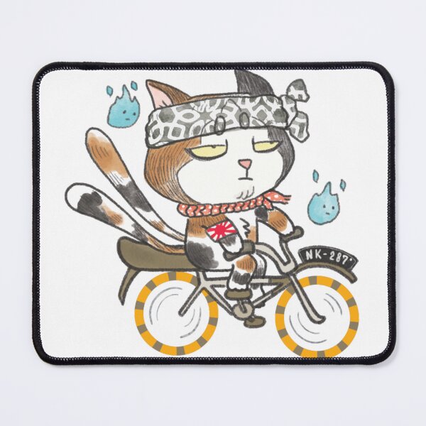 Item preview, Adorable and funny NekoMata on a Bicycle designed and sold by OzzyMac.