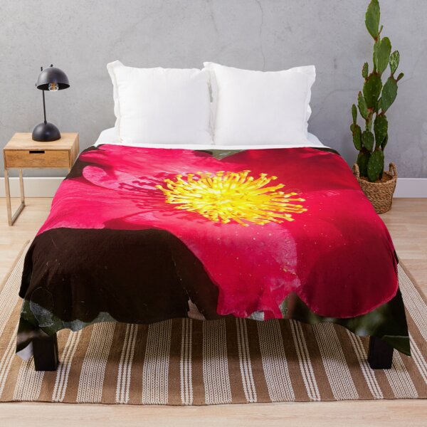 Item preview, Flor roja con bordes ondulados iluminados por el sol designed and sold by DEC02.