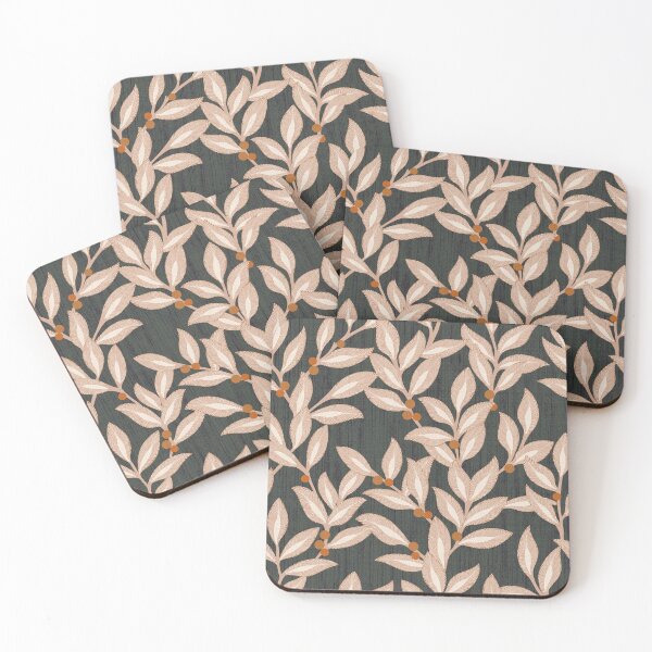 Item preview, Trailing Leaves - Charcoal & Pink designed and sold by Sarah Thorpe Designs .