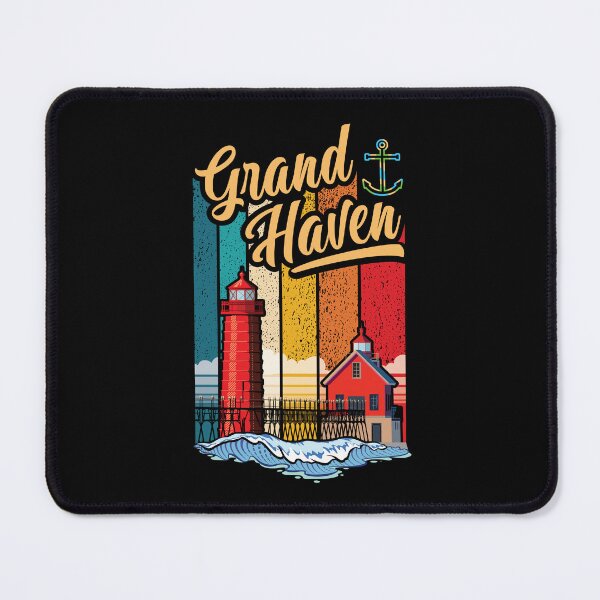 Item preview, Grand Haven Michigan with South Pier Lighthouses designed and sold by SunNoonPark.