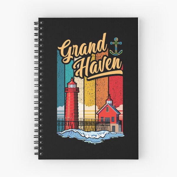 Item preview, Grand Haven Michigan with South Pier Lighthouses designed and sold by SunNoonPark.