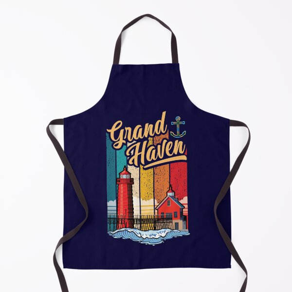 Item preview, Grand Haven Michigan with South Pier Lighthouses designed and sold by SunNoonPark.