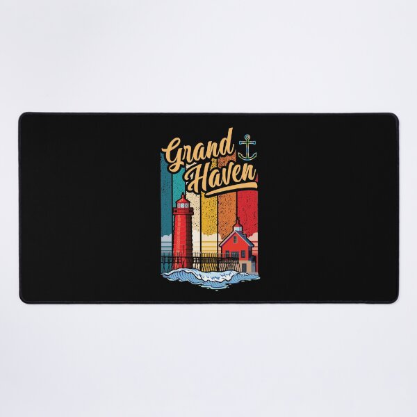 Item preview, Grand Haven Michigan with South Pier Lighthouses designed and sold by SunNoonPark.