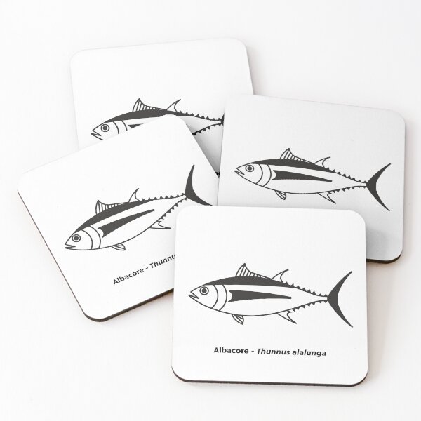 Item preview, Cute Albacore Tuna Fish in Black and White designed and sold by fruttidimare.