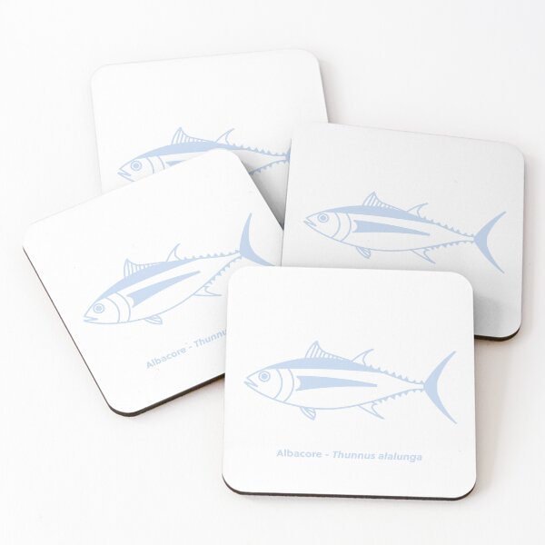 Item preview, Cute Albacore Tuna Fish in Pastel Blue and White designed and sold by fruttidimare.