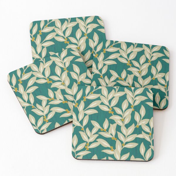 Item preview, Trailing Leaves - Teal Green designed and sold by Sarah Thorpe Designs .