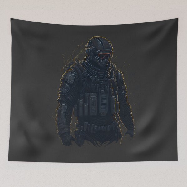 Item preview, Cyberpunk Sci Fi Warrior Soldier designed and sold by MoxieVibe.