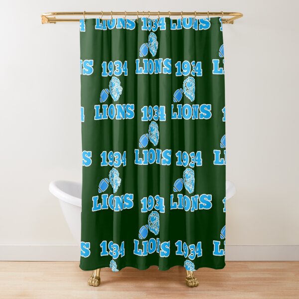 Detroit Lions Helmet Watercolor Art Shower Curtain