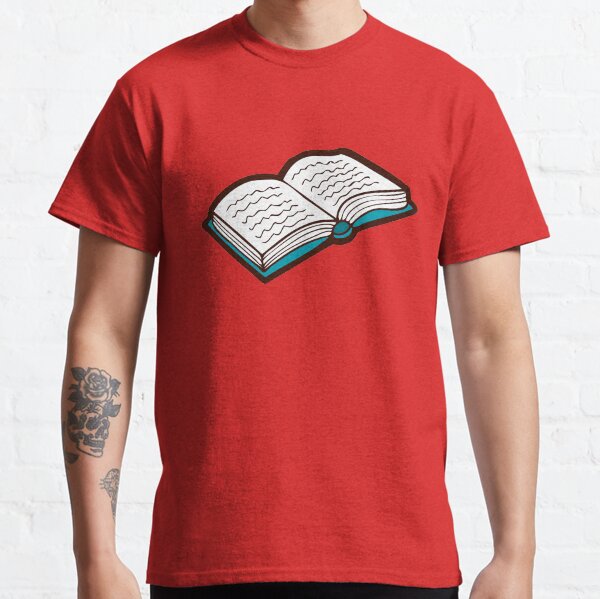 Bookish Reading Pattern in Red Classic T-Shirt
