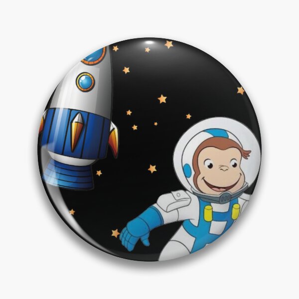 Item preview, Georgethe curious monkey astronaut cartoon in space scene for childrens room  designed and sold by karalyn-boulwar.