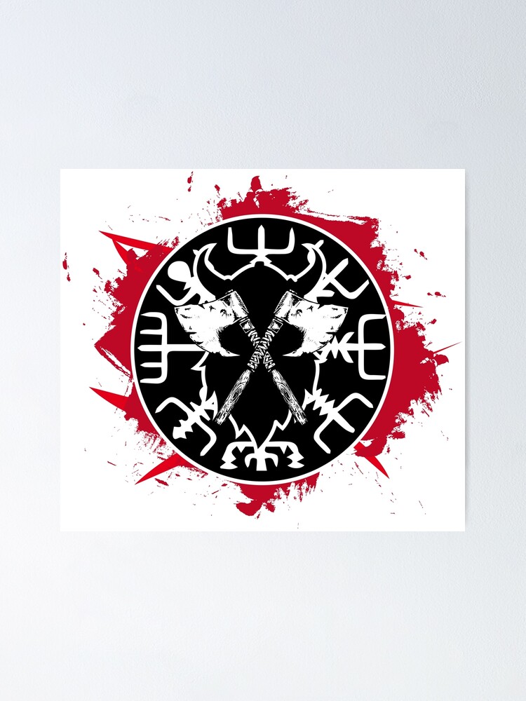 Blutiger Kompass Vegvisir Poster By Open Eyes Redbubble