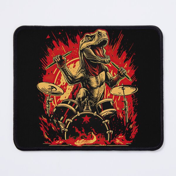 Item preview, Unleash the Roarhythm: T-Rex Playing Drums Apparel and Homeware Collection! designed and sold by ThePurpleMelon.