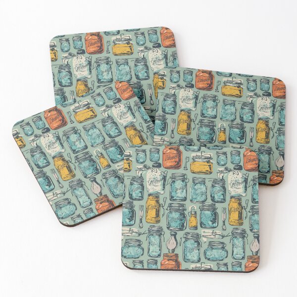 Item preview, Old Jars on Green background designed and sold by Marcee Duggar.