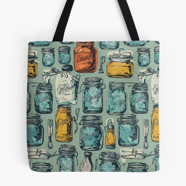 Item preview, Old Jars on Green background designed and sold by Marcee Duggar.
