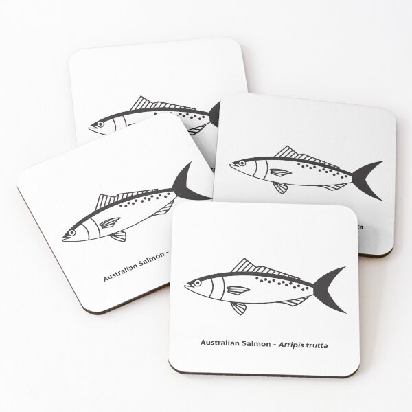 Item preview, Cute Australian Salmon Fish in Black and White designed and sold by fruttidimare.