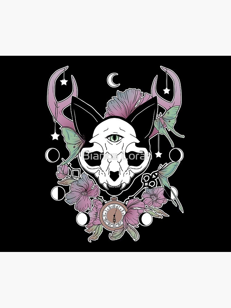 Discover Twilight -- Skull Cat | Tapestry