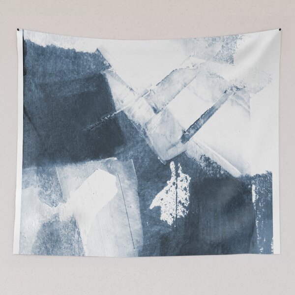 Item preview, Blue and White Modern Abstract Painting "Frozen" designed and sold by Janine Aykens.