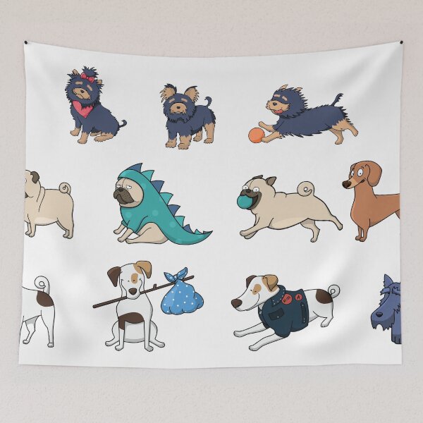 Item preview, Pugdogs Pattern designed and sold by Cristopher Ponso.