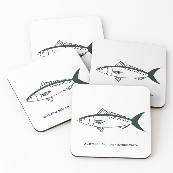 Item preview, Cute Australian Salmon Fish in Racing Green and White designed and sold by fruttidimare.