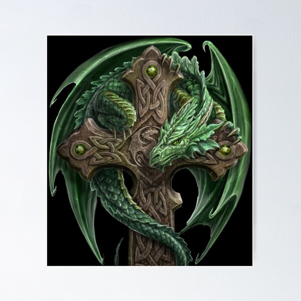Green Gaelic Dragon Collection by Imaginarium Depot Poster