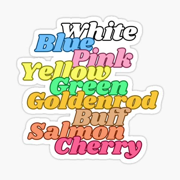 "Script Revision Colors" Sticker for Sale by StickyCinema | Redbubble