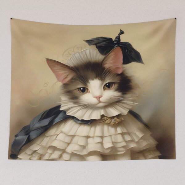 Item preview, Captivating Victorian Cat Painting designed and sold by Tamas Das.