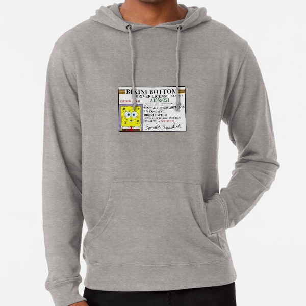 Spongebob driver's license hoodie clearance