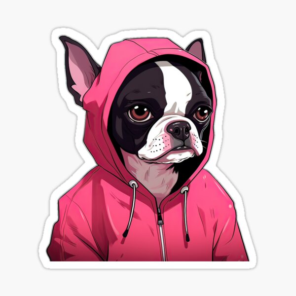 Item preview, Cool Boston Terrier Pink Hoodie designed and sold by jaredmcwhae.