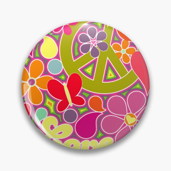 Item preview, Retro Colorful Peace and Love Flower Power Art designed and sold by Alondra.