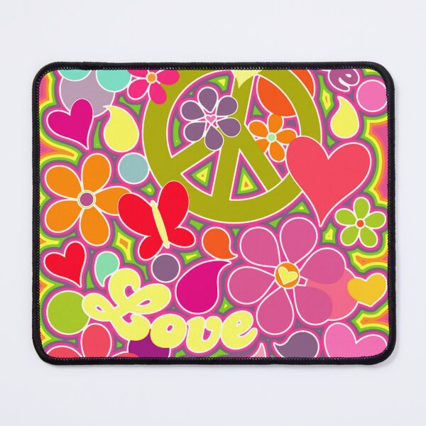Item preview, Retro Colorful Peace and Love Flower Power Art designed and sold by Alondra.