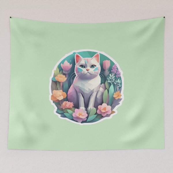 Item preview, Cute Poligonal Cat by Urban Nova Design designed and sold by UrbanNova.